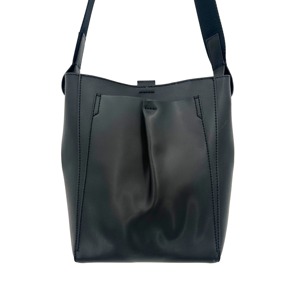 Everlane Mini Studio Bag Black Leather Crossbody Shoulder Bag Adjustable Strap - Picture 3 of 9